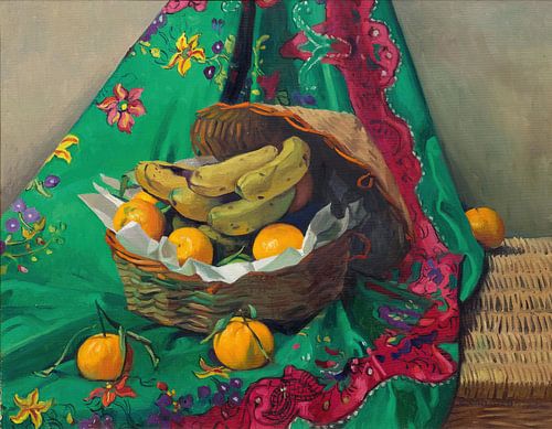 Félix Vallotton - Korb mit Mandarinen und Bananen