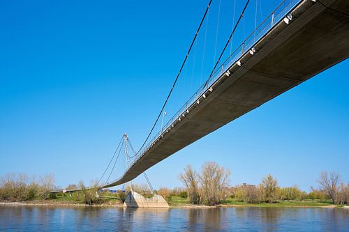 Le populaire pont suspendu Herrenkrugsteg au-dessus de l'Elbe, près de Magdebourg.