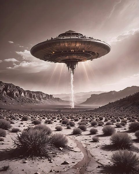 Ufo landing in the desert by Photufo