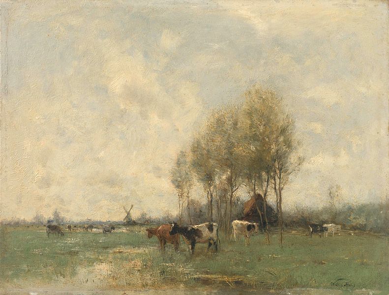Prairie avec des vaches, Willem Maris par Des maîtres magistraux