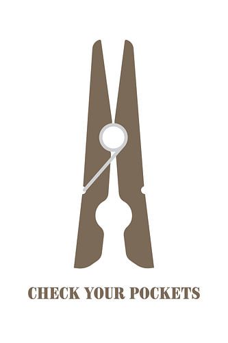 Check Your Pockets Poster – Minimalistische Wasruimte Poster – Laundry Room Art – Humoristische Muurdecoratie voor de Wasruimte