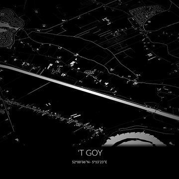 Schwarz-Weiß-Karte von 't Goy, Utrecht. von Rezona