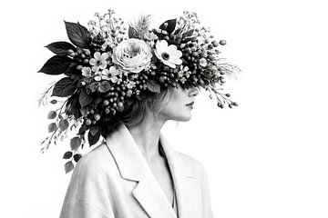 Bloemrijke gratie in zwart-wit