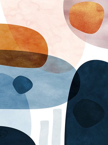 Modern geometric organic abstract art