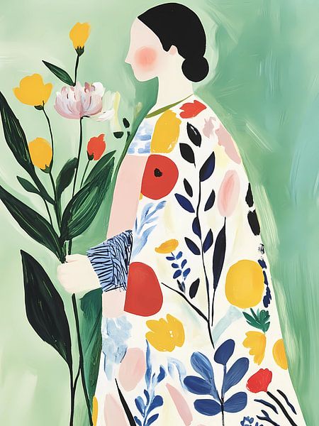 Woman with Flowers by Olga Wildrose