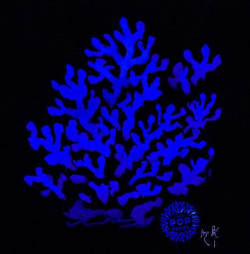 I LOVE POP MARINA - Corallo blu Yves Klein su nero van Petra Kaindel
