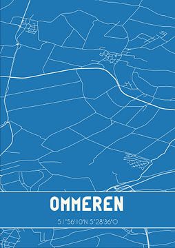 Blaupause | Karte | Ommeren (Gelderland) von Rezona