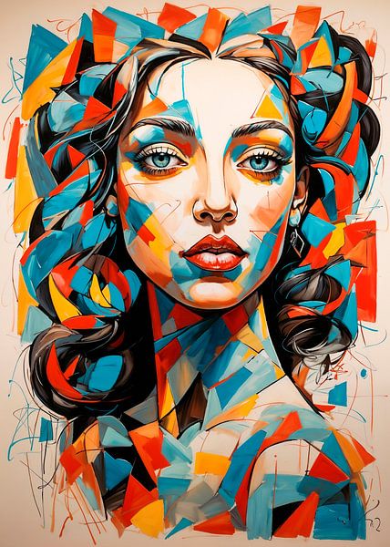 Abstracte vrouw Kubisme van Inspire Art