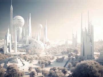 Abstract City of Light: A Minimalist View of the Future by Eva Lee
