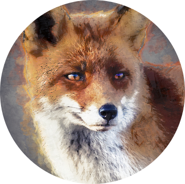 De rode vos ( oil paint ) van Bert Hooijer