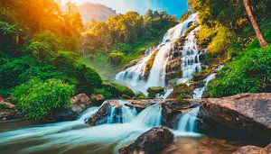 Wasserfall mit Sonnenschein von Mustafa Kurnaz