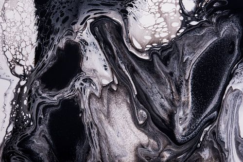 Vloeibare kleuren: Zwart, grijs, wit en een klein beetje bruin - grijs