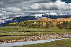 Besneeuwde toppen van de Ben Nevis in Schotland.