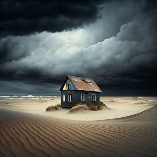 Wattenmeer Ozean Düne Haus Einsamkeit Unwetter maritim von gm_designs