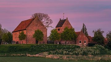 Coucher de soleil à Ezinge, Groningen, Pays-Bas