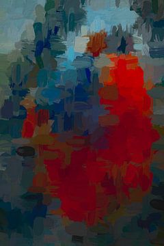 Abstract rood blauw van Leo Luijten