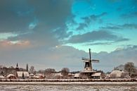 Paysage d'hiver avec moulin à vent par Peter Bolman Aperçu