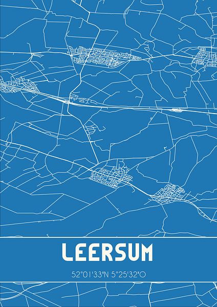 Blaupause | Karte | Leersum (Utrecht) von Ortsdrucke