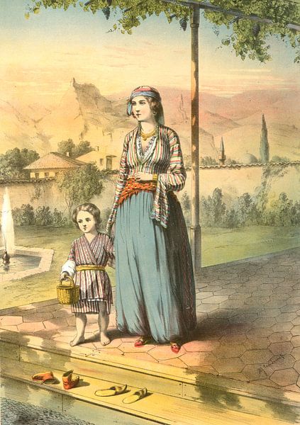 Turkije Turkey Türkiye 1862  Turkse vrouw en kind van Liszt Collection