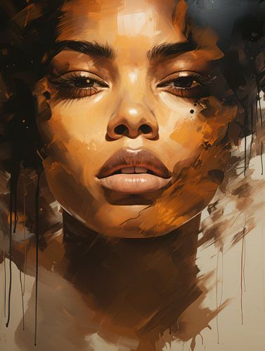 Golden Reflection - woman - beige, brown & orange