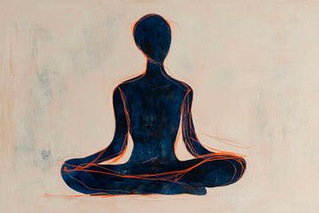 Meditatie Silhouet van Poster Art Shop