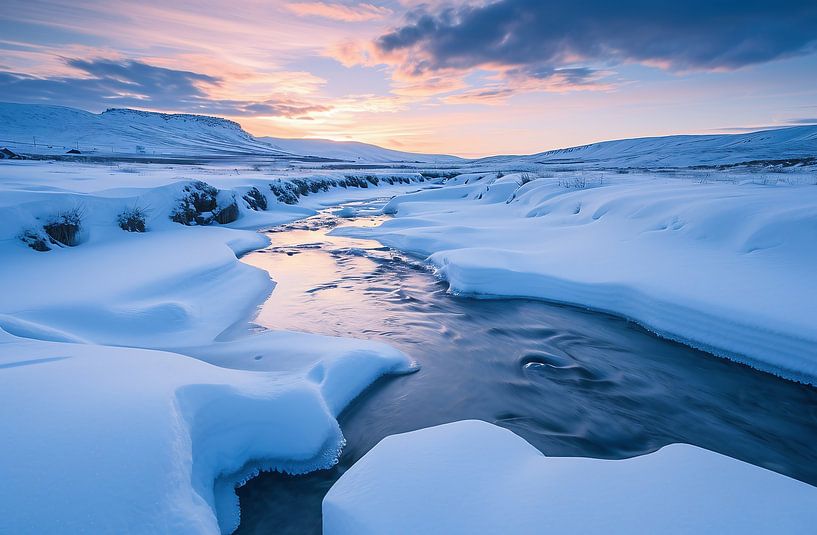 Betoverend winterlandschap van fernlichtsicht