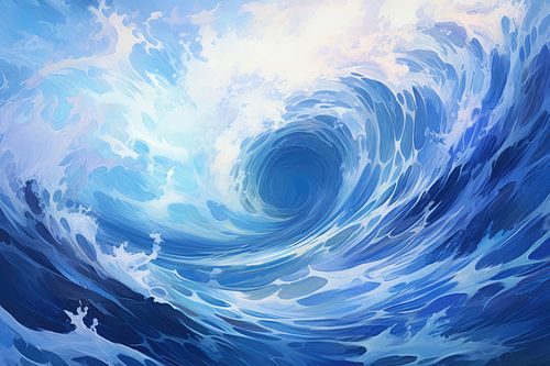 Digital erzeugte Wasserwellen im Meer