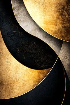 Gouden en zwarte abstracte vormen van Imperial Art House