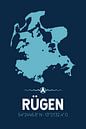 Rügen | Design-Landkarte | Insel Silhouette von ViaMapia Miniaturansicht