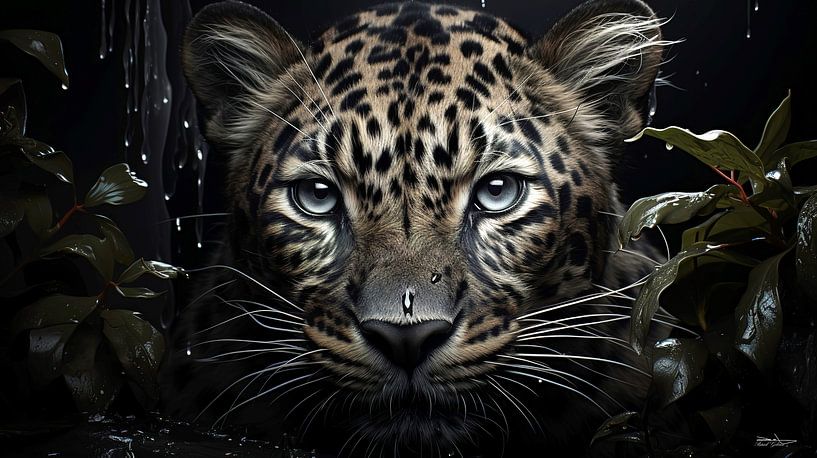 drawing of a panther by Gelissen Artworks