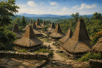 Praijing Village Heritage Panorama, Inspired by Traditional Sumbanese Culture, West Sumba  - Indonesia