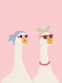 Cool Geese Art – Verspielte Gänse-Illustration von StudioRemier