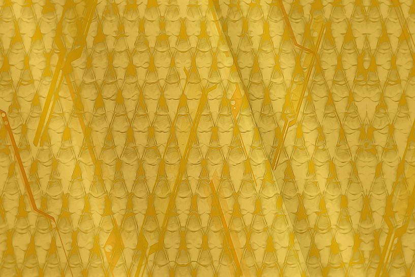Grafisch patroon, goudgeel van Rietje Bulthuis