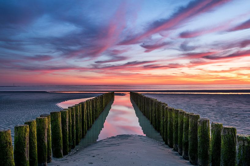 Evening sky on the coast of Zeeland by Paula Romein