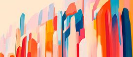 Colourful abstract cityscape by Poster Art Shop