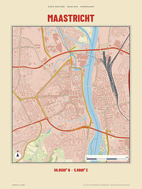 Stadtplan von Maastricht, Retro-Straßenkarte von Sidney van den Boogaard