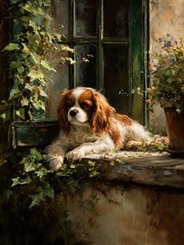 Cavalier King Charles Spaniel am Fensterplatz von Erika Kaisersot