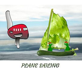 Rebus : l'avion qui navigue sur Grüntyers .