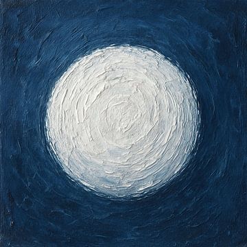 weißer Kreis mit blauem Hintergrund