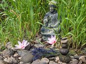 Buddha sitting in the grass in a Japanese garden by Animaflora PicsStock thumbnail