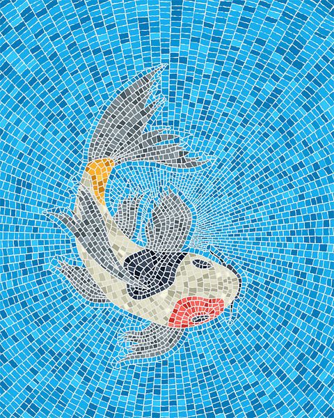 Koi Karpfen Fischmosaik von Richard Laschon
