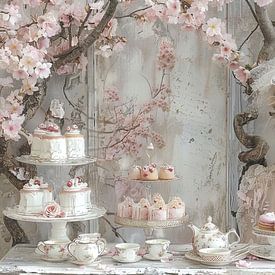 Romantische High Tea - Pastel Wanddecoratie van Joriali fotografie en schilderijen