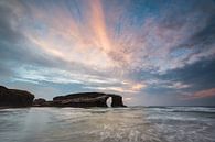 Sunset Playa de Catedrales Ribadeo Spain by Peter Haastrecht, van thumbnail
