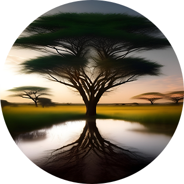 Evenwicht - Een Afrikaans landschap met bomen en water van All Africa