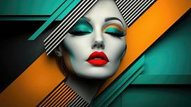 Harmonie der Geometrie und Farben von Klaus Tesching - Art-AI