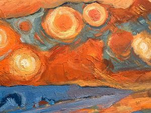Abstract with suns