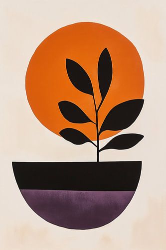 Abstract plantenontwerp met kleuren