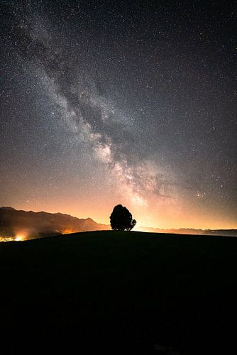 Melkweg boven de Ober Allgäu en de Allgäuer Alpen