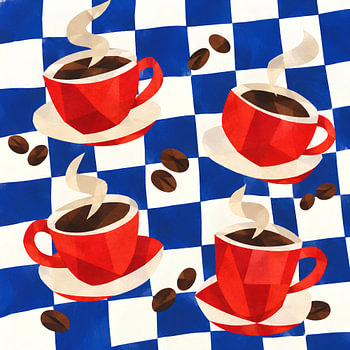 Fresh Coffee on Checkers