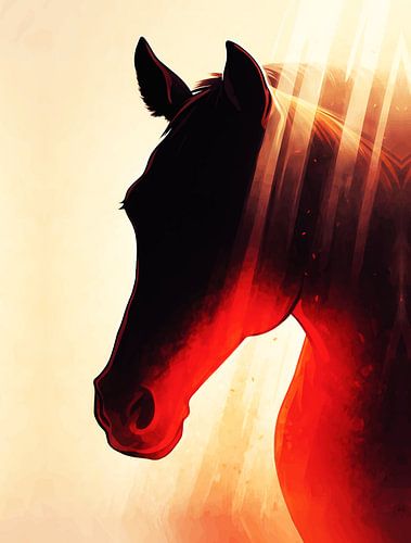 Noble Horse-profiel: afbeelding van Fiery Dawn in silhouet